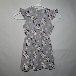 H&M Minnie Mouse gray/pink ruffle sleeve Dress girls size 6